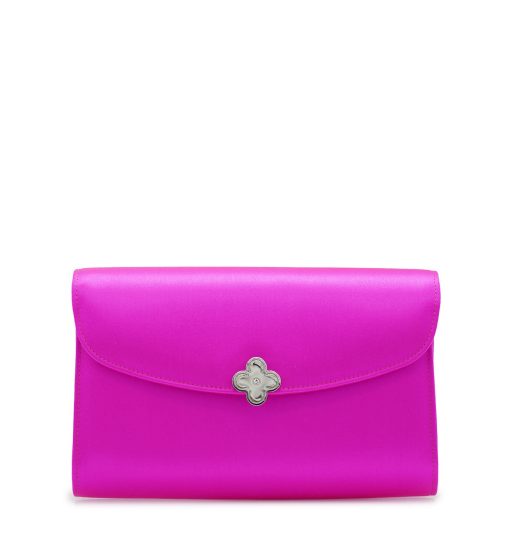 ⁦Lady Princess Fuchsia silk  clutch⁩ - الصورة ⁦3⁩
