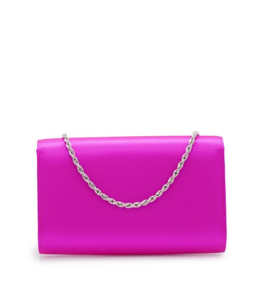 ⁦Lady Princess Fuchsia silk  clutch⁩ - الصورة ⁦4⁩