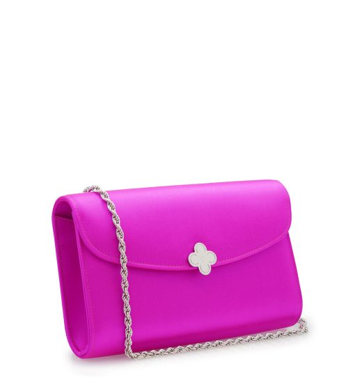 ⁦Lady Princess Fuchsia silk  clutch⁩ - الصورة ⁦5⁩