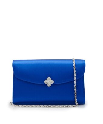 Lady Princess Royal blue silk  clutch
