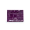 Cardinal Milano Crocodile Purple leather cardholder 02