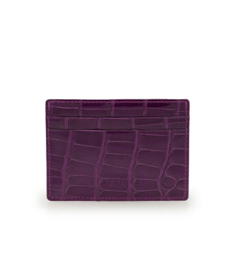 Crocodile Purple leather card holder