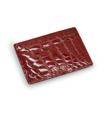 Alternative view of Crocodile Red leather card holder