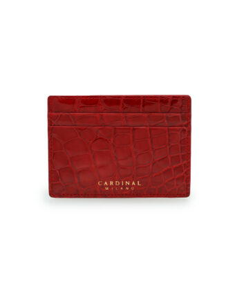 Crocodile Red leather card holder