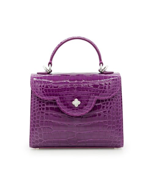 First Lady Small Purple crocodile  handbag