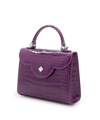 Alternative view of First Lady Small Purple crocodile  handbag MTO