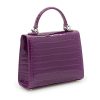 First Lady Small Purple Crocodile Leather Bag 04