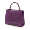 First Lady Small Purple Crocodile Leather Bag 05