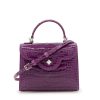 First Lady Small Purple Crocodile Leather Bag 07