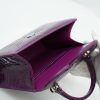 First Lady Small Purple Crocodile Leather Bag 10