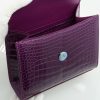 First Lady Small Purple Crocodile Leather Bag 11