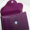 First Lady Small Purple Crocodile Leather Bag 12