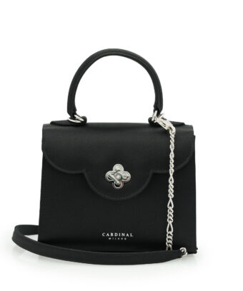 First Lady Diamond  black satin handbag