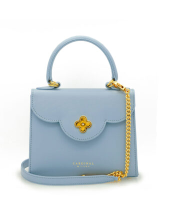 First Lady small diamond blue sky leather handbag