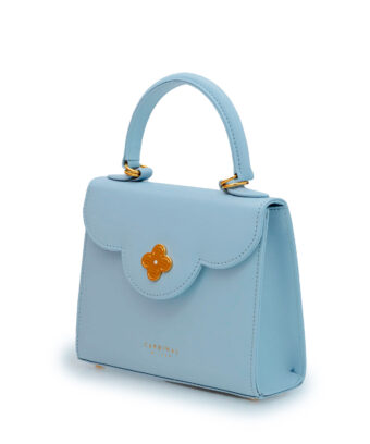 Alternative view of First Lady small diamond blue sky leather handbag