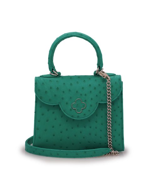First Lady small Emerald ostrich leather handbag