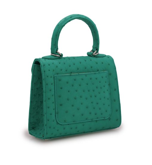 ⁦First Lady small Emerald ostrich leather handbag⁩ - الصورة ⁦5⁩