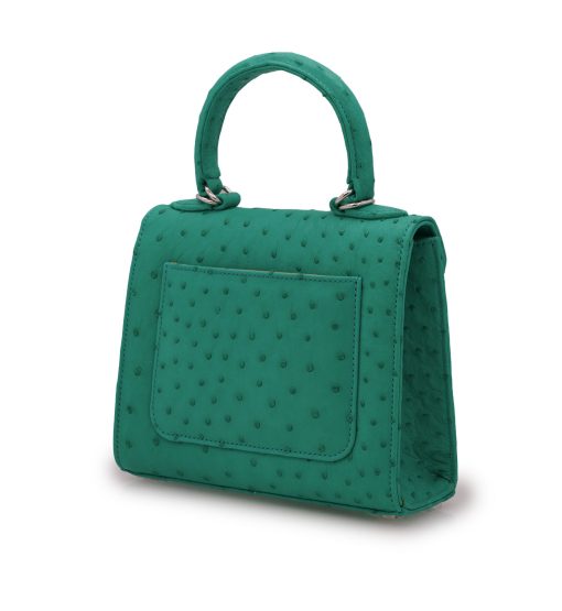 ⁦First Lady small Emerald ostrich leather handbag⁩ - الصورة ⁦6⁩