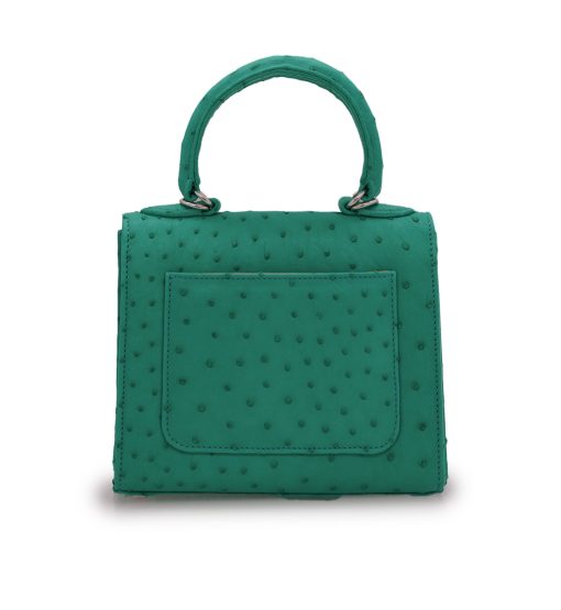 ⁦First Lady small Emerald ostrich leather handbag⁩ - الصورة ⁦4⁩