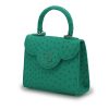First Lady Small Emerald Ostrich Leather Bag 06