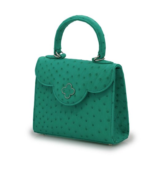 ⁦First Lady small Emerald ostrich leather handbag⁩ - الصورة ⁦2⁩