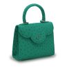 First Lady Small Emerald Ostrich Leather Bag 07