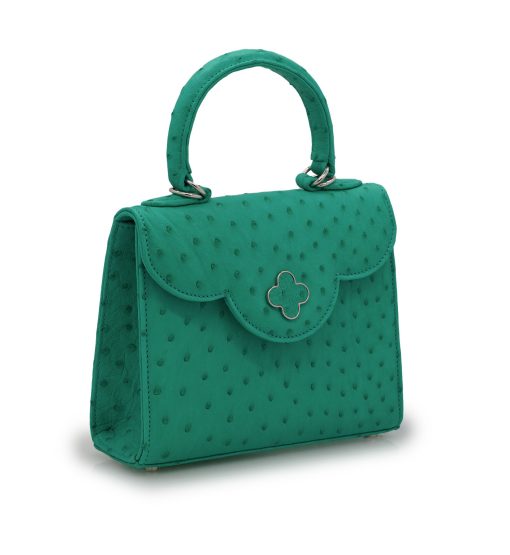 ⁦First Lady small Emerald ostrich leather handbag⁩ - الصورة ⁦3⁩