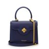 First Lady Small Navy Blue Leather handbag 02