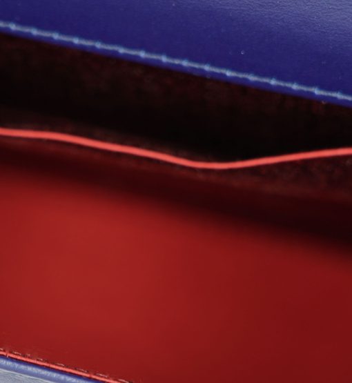 ⁦First Lady small diamond gold blue navy leather handbag⁩ - الصورة ⁦5⁩