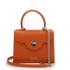 First Lady Small Orange Leather handbag 06