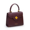 First Lady small diamond burgundy leather handbag – by Cardinal Milano – luxury italian design