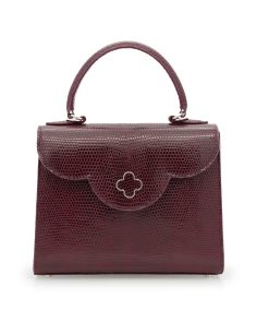 First Lady Burgundy Genuine lizard leather handbag