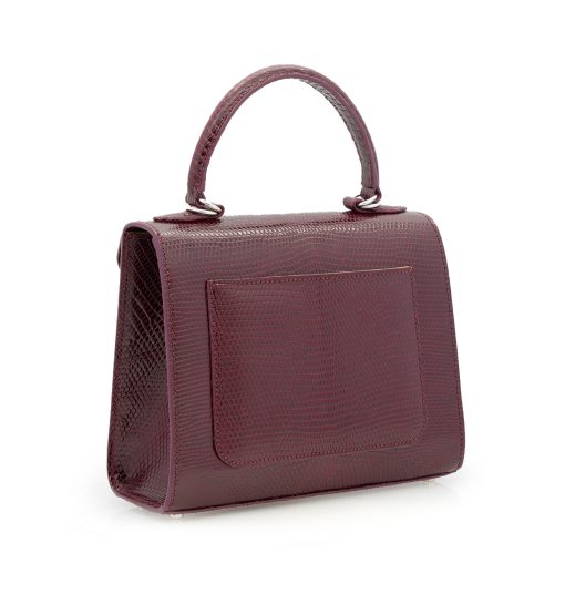 ⁦First Lady Burgundy Genuine lizard leather handbag⁩ - الصورة ⁦3⁩