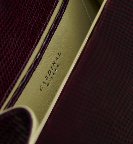 ⁦First Lady Burgundy Genuine lizard leather handbag⁩ - الصورة ⁦7⁩
