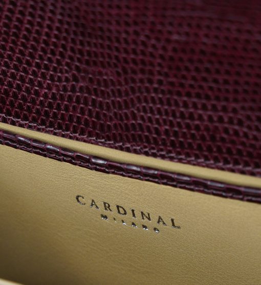 ⁦First Lady Burgundy Genuine lizard leather handbag⁩ - الصورة ⁦8⁩