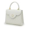 First Lady White Ostrich Leather handbag 03
