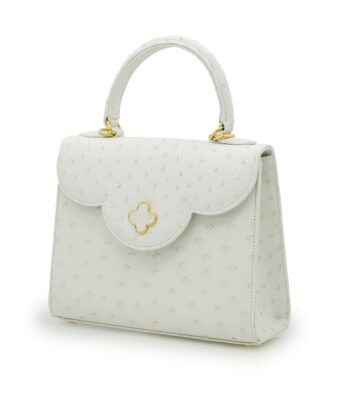 Alternative view of First Lady White ostrich leather handbag