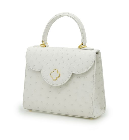 ⁦First Lady White ostrich leather handbag⁩ - الصورة ⁦2⁩