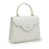 First Lady White Ostrich Leather handbag 04