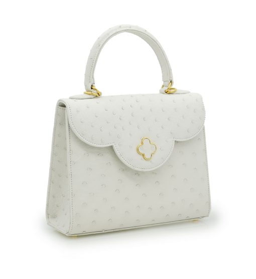 ⁦First Lady White ostrich leather handbag⁩ - الصورة ⁦4⁩
