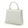 First Lady White Ostrich Leather handbag 06