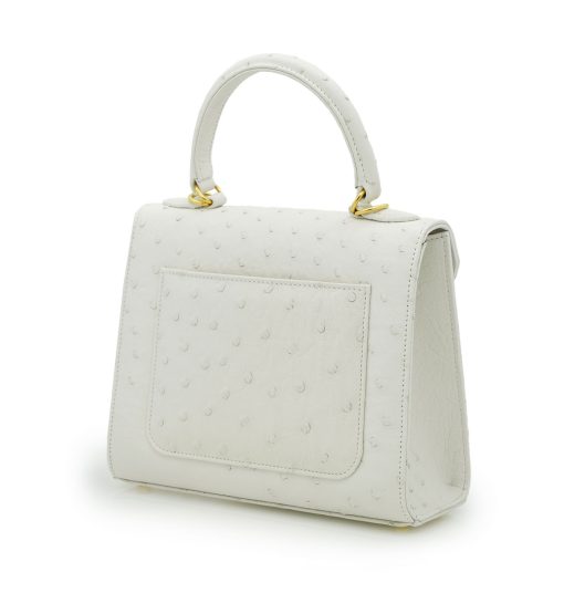 ⁦First Lady White ostrich leather handbag⁩ - الصورة ⁦6⁩