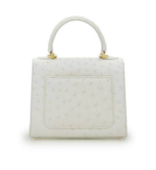 ⁦First Lady White ostrich leather handbag⁩ - الصورة ⁦3⁩