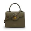 First Lady Military Green Textured Leather Handbag 02