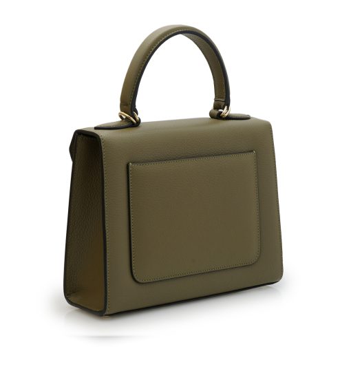 ⁦First Lady Military green textured  leather handbag⁩ - الصورة ⁦4⁩