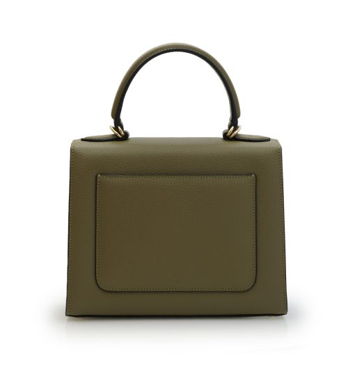 ⁦First Lady Military green textured  leather handbag⁩ - الصورة ⁦5⁩