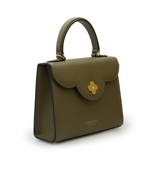 ⁦First Lady Military green textured  leather handbag⁩ - الصورة ⁦6⁩