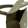 First Lady Military Green Textured Leather Handbag 08