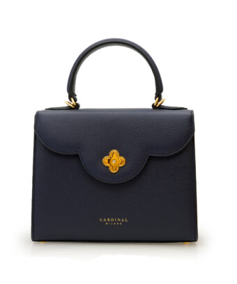 First Lady Diamond navy blue textured leather handbag