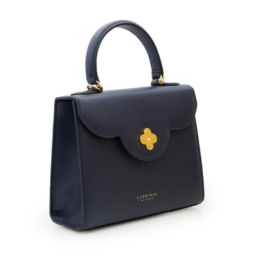 ⁦First Lady Diamond navy blue textured leather handbag⁩ - الصورة ⁦3⁩